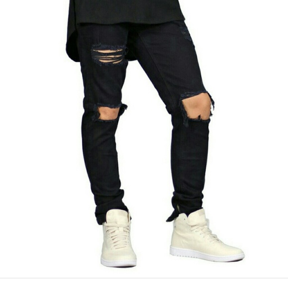 ankle zipper skinny jeans mens